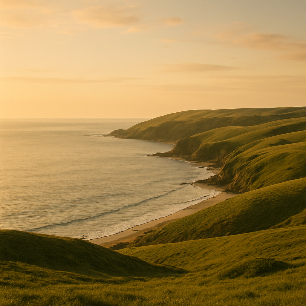 Peaceful East London coastal landscape at golden hour
